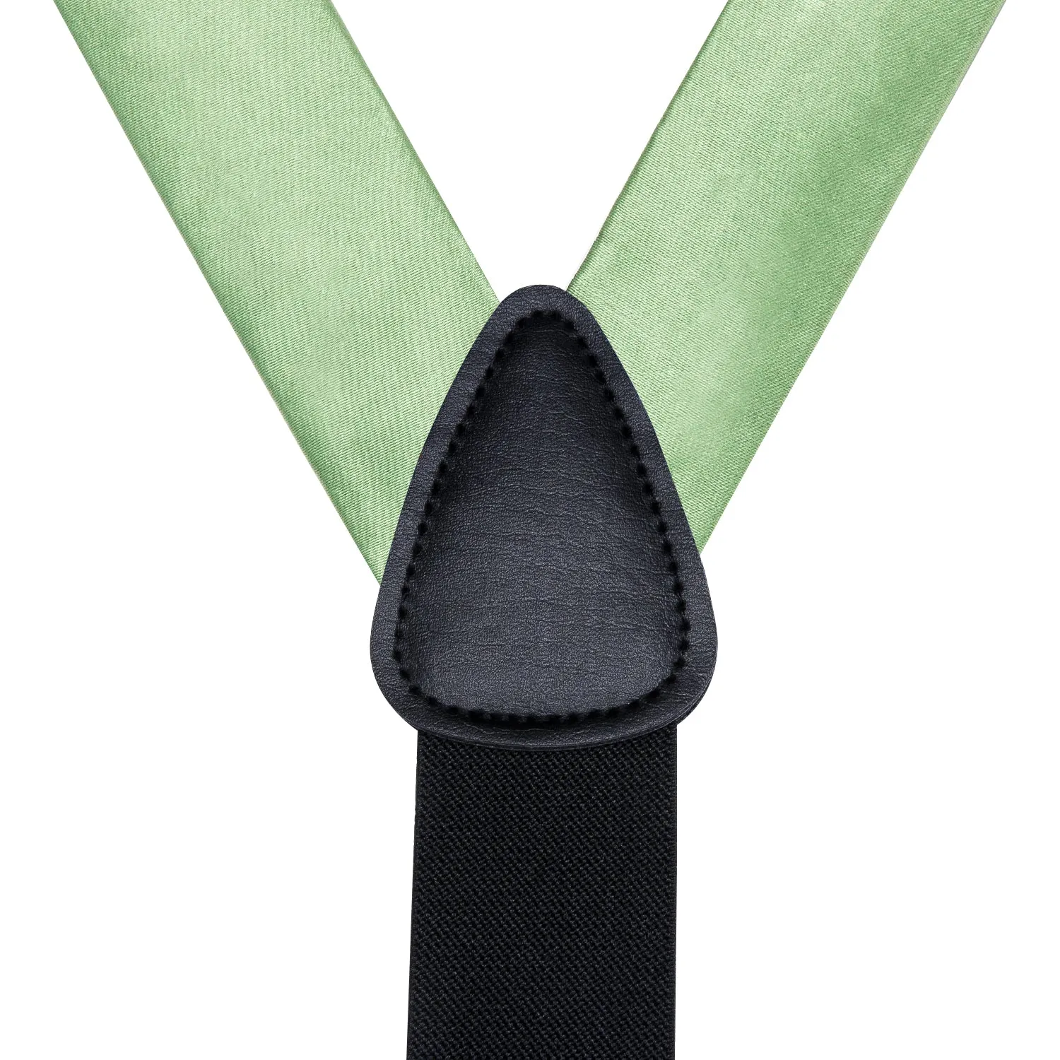 Spring Green Solid Suspender Bowtie Hanky Cufflinks Set